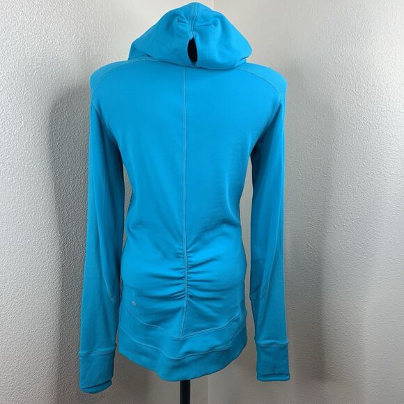 Lululemon Base Runner Hoodie Sz 4/6? Teal Half Micro Macro Surge L/S Ponytail - Picture 6 of 9